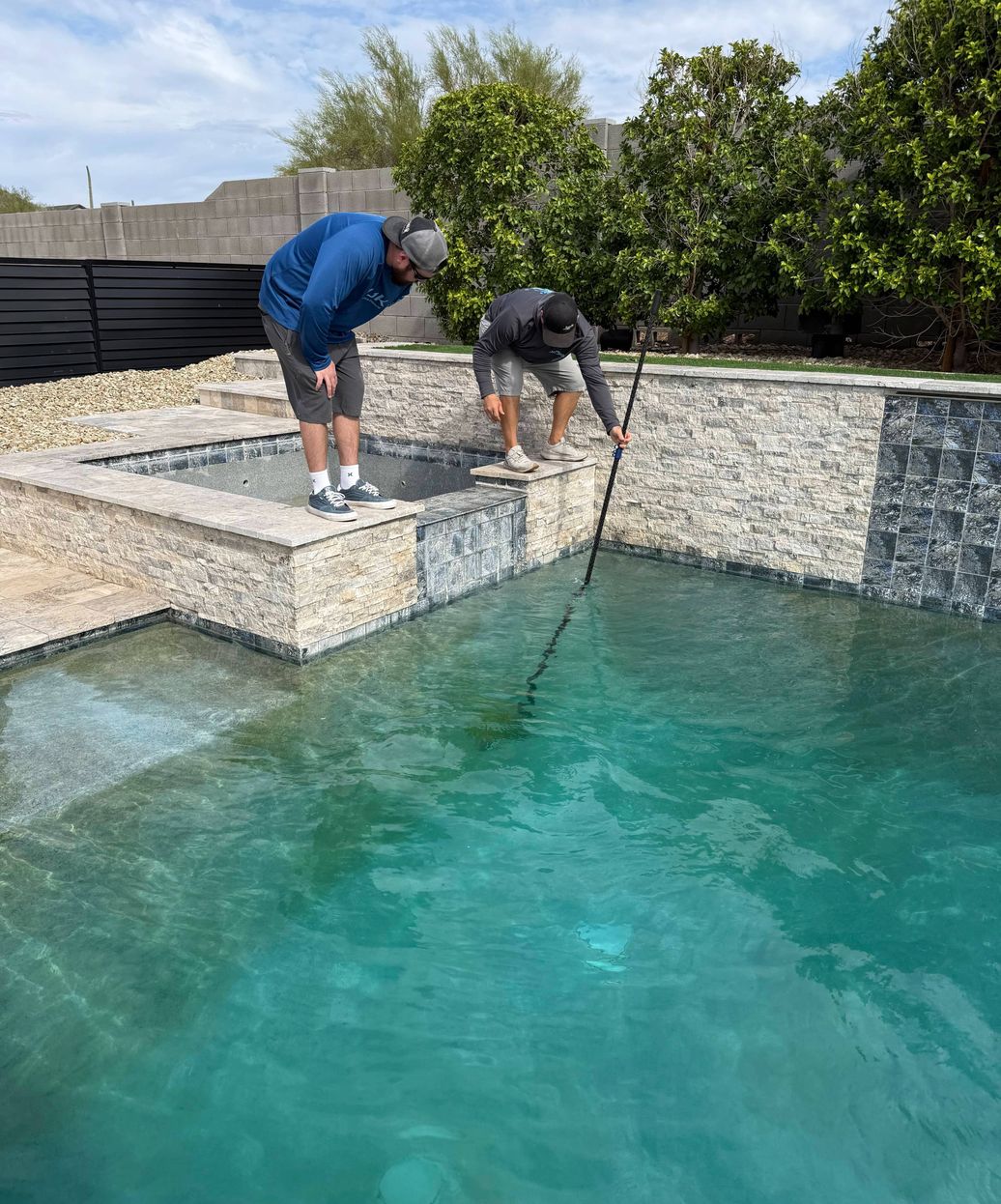 pool technicians providing professional service